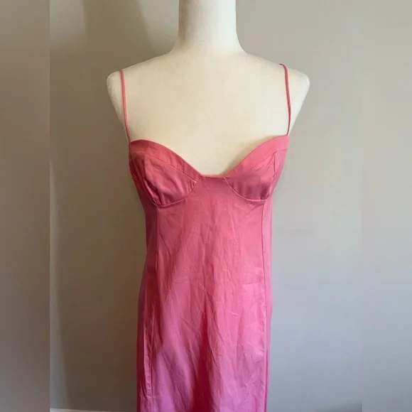 Zara Bustier Midi Dress in Candy Pink Large - Picture 6 of 14